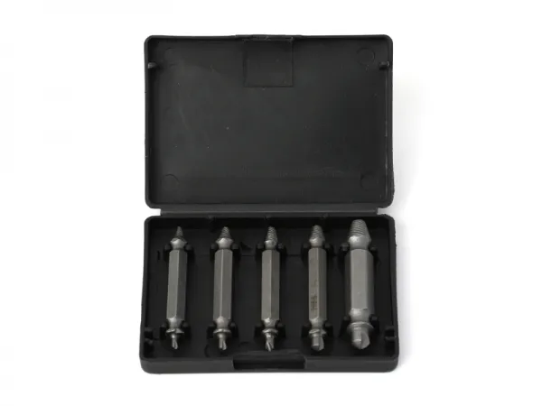 Juego de extractores de tornillos pelados de 5 piezas