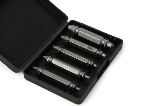 Juego de extractores de tornillos pelados de 5 piezas