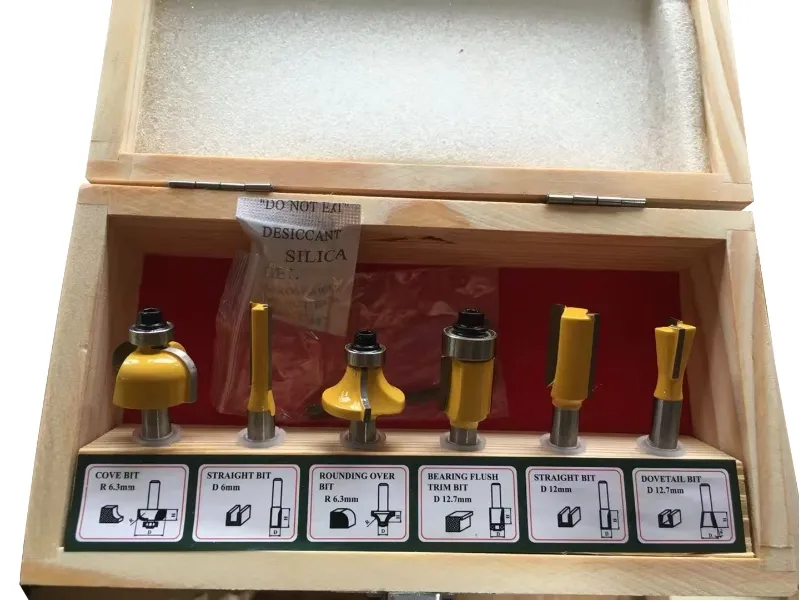 Juego de brocas para enrutador de 6 piezas